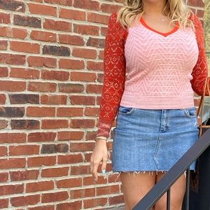 Puff Sleeve Argyle Anthropologie Sweater